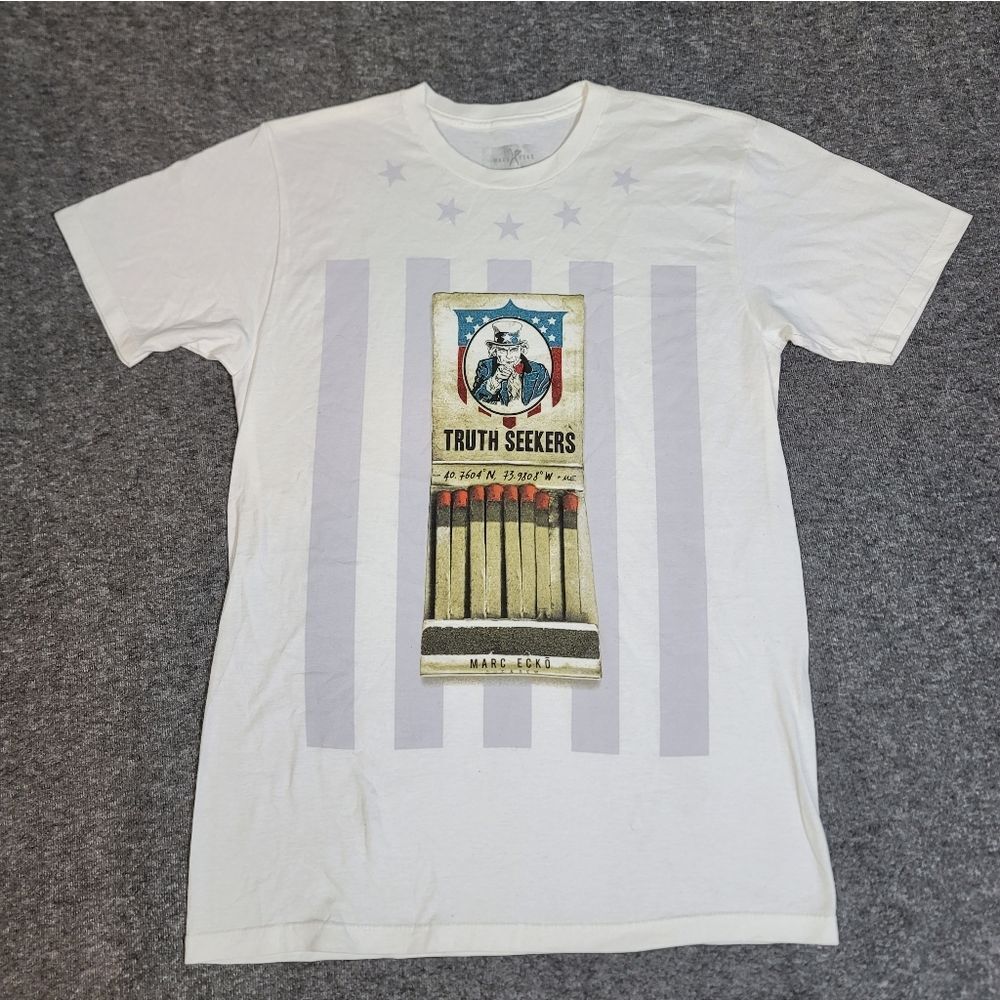 Marc Ecko Cut & Sew Truth Seekers Graphic T-Shirt White Uncle Sam M Streetwear